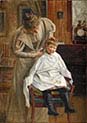 Mother Cutting the Hair
